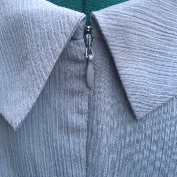 New Lush Powder Blue Cold Shoulder Key Hole Flutter Sleeve Blouse - Picture 7 of 8